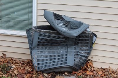 image of damaged air conditioning unit